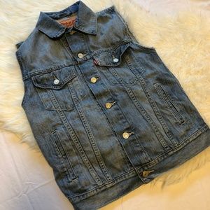 Levi's Sleeveless Denim Vest Stars and Stripes